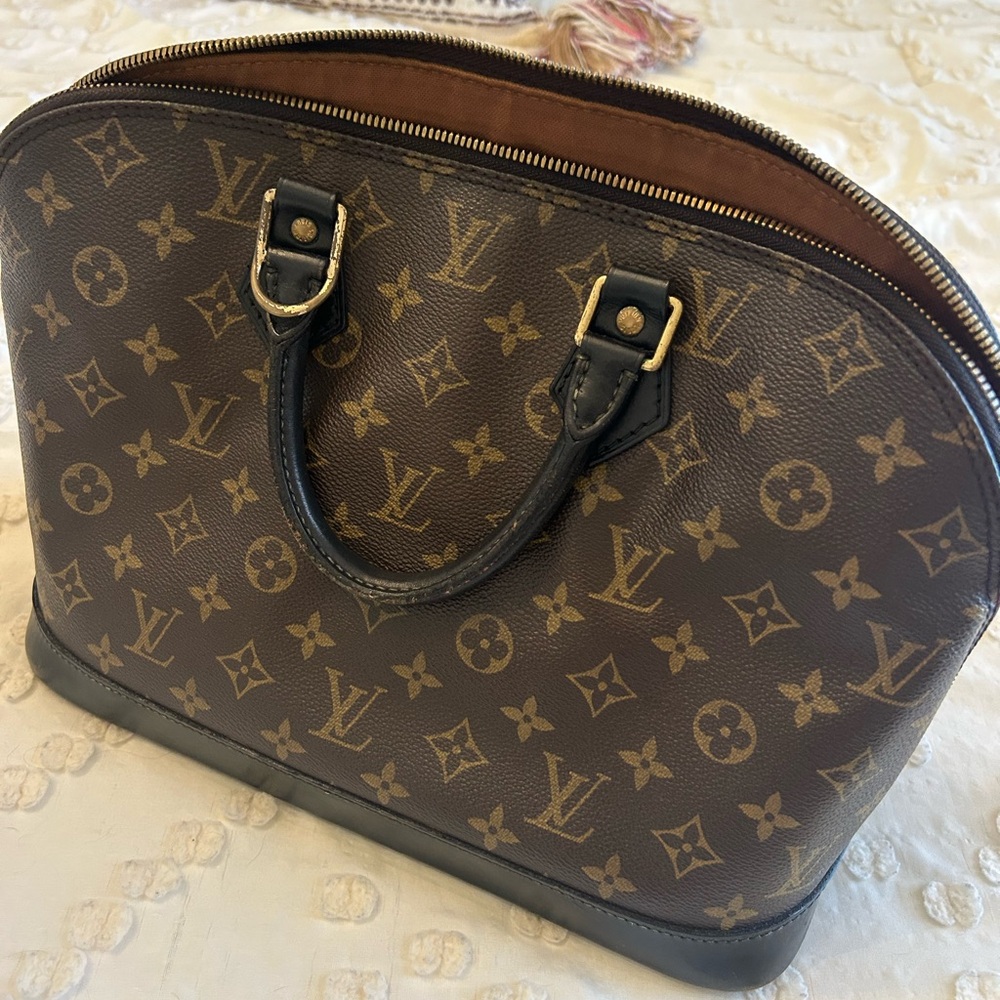 Louis Vuitton Alma Brown and Tan Monogram Bag